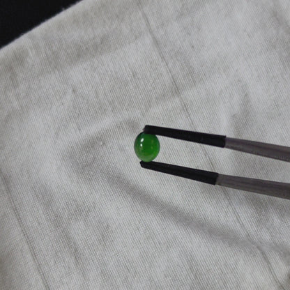 Certified MADE IN JAPAN 1.43 cts. Intense Imperial Green Burmese A-Jadeite Oval Cabochon Loose Stone LS31