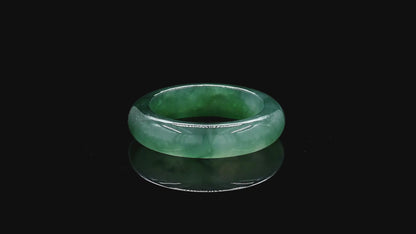 Master's Burmese Icy Deep Green A-Jadeite Infinity Band Ring Size US 9 - 09030 - Certified