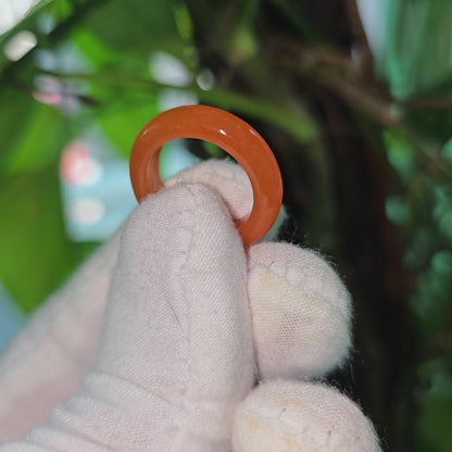 Masters Burmese Red A-Jadeite Infinity Band Ring Size US 5.5 09022 - Certified