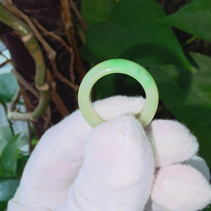 Master's Burmese Green A-Jadeite Infinity Band Ring Size US 7.5 - 09027 - Certified