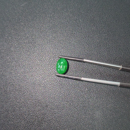 Certified MADE IN JAPAN 3.95 cts. Intense Imperial Green Burmese A-Jadeite Oval Cabochon Loose Stone LS41
