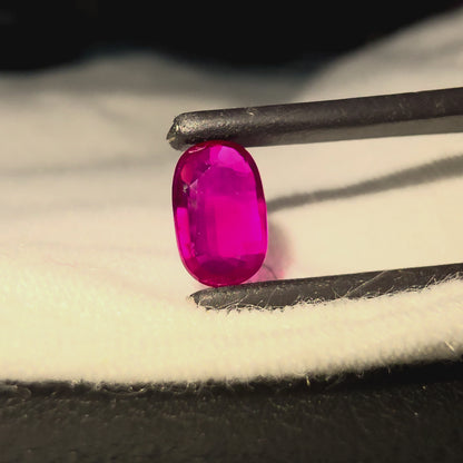 Certified 1.01 cts. No Heat Pigeon's Blood Vivid Red Ruby (Mozambique) Oval Shaped Loose Stone LS69