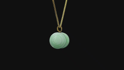Chikara Gym Dumbbell Burmese A-Jadeite Charm Pendant (with 18K Yellow Gold)- Certified