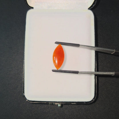 Certified MADE IN JAPAN 4.684 cts. Intense Crimson Red Burmese A-Jadeite Marquise Cabochon Loose Stone LS43