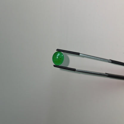 Certified MADE IN JAPAN 4.41 cts. Intense Vivid Imperial Green Burmese A-Jadeite Oval Cabochon Loose Stone LS44