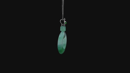 Inzai Round Icy Celadon Green Burmese A-Jadeite 16.00 mm Donut Disc Charm Pendant (with 18K White Gold) - Certified V3