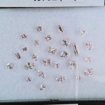 CGL Certified 1.71 cts. Natural Very Light - Faint Pink VS1-SI2 Mixed Shapes Diamond Set 26 Loose Stones Jewelry Set JS013