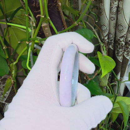 Earth's (MADE IN JAPAN) Burmese Lavender A-Jade Round Bangle Bracelet - Certified 08840