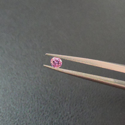 CGL Certified Natural 0.098 cts. Fancy Intense Purplish Pink I1 Round Brilliant Diamond Loose Stone - LS78