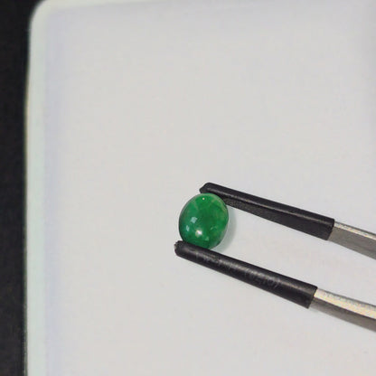 Certified MADE IN JAPAN 1.888 cts. Intense Deep Green Burmese A-Jadeite Oval Cabochon Loose Stone LS32