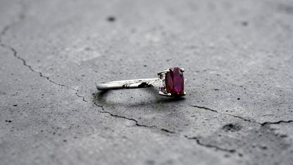 Tahara 1.00 cts. Natural Pigeons Blood Vivid Red Ruby Ring (with 18K White Gold and Natural White Diamonds) Size US 8  - R22