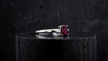 Tahara 1.00 cts. Natural Pigeons Blood Vivid Red Ruby Ring (with 18K White Gold and Natural White Diamonds) Size US 8  - R22