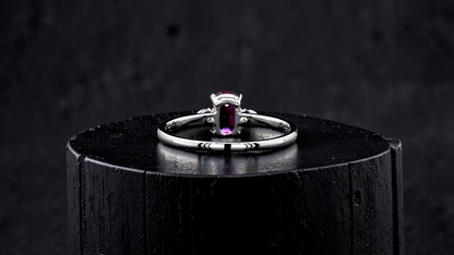 Tahara 1.00 cts. Natural Pigeons Blood Vivid Red Ruby Ring (with 18K White Gold and Natural White Diamonds) Size US 8  - R22