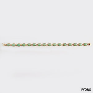 Tibetan Spring Jade Bracelet (with 14K Gold)