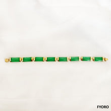 Load image into Gallery viewer, Fu Fuku Fortune Yat-Baat Jade Bracelet (with 14K Gold)