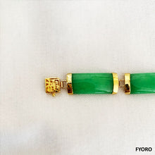 Load image into Gallery viewer, Fu Fuku Fortune Yat-Baat Jade Bracelet (with 14K Gold)