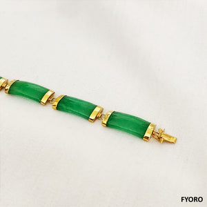 Fu Fuku Fortune Yat-Baat Jade Bracelet (with 14K Gold)