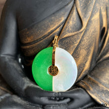 Load image into Gallery viewer, Yin and Yang Jade/MOP Fortune Pendant (with 14K Gold)