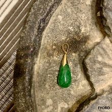 Load image into Gallery viewer, Jade Long Drop Pendant with 14K Gold