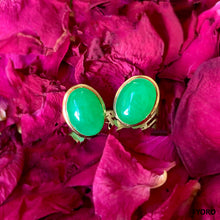 Load image into Gallery viewer, Qīng Jade Earrings (with 14K Gold)