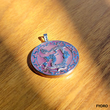 Load image into Gallery viewer, Kowloon (Purple) Jade Dragon Pendant (with 14K White Gold)