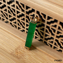Load image into Gallery viewer, Square Pillar Jade Pendant (with 14K Gold)