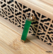 Load image into Gallery viewer, Square Pillar Jade Pendant (with 14K Gold)