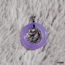 Load image into Gallery viewer, Lantau (Purple) Jade Dragon Pendant (with 14K White Gold)