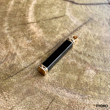 Load image into Gallery viewer, Square Pillar Onyx Pendant (with 14K Gold)