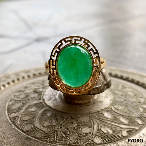 Tang Jade Ring (with 14K Gold)