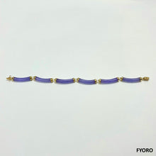 Load image into Gallery viewer, Fu Fuku Fortune (Purple) Jade Bracelet (with 14K Gold)
