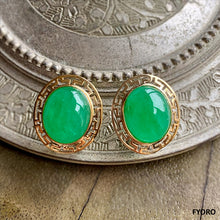 Load image into Gallery viewer, Tang Jade Earrings (with 14K Gold)