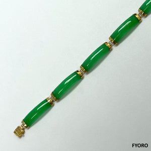 Xiao Fu Fuku Fortune Yat Jade Bracelet (with 14K Gold)