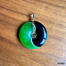 Load image into Gallery viewer, Yin and Yang Jade/Onyx Fortune Pendant (With 14K Gold)