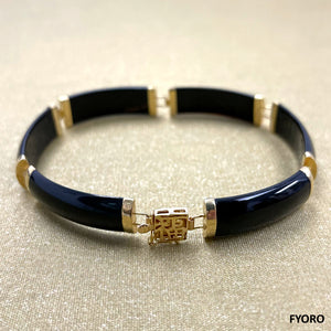 Tai Fu Fuku Fortune Yat Onyx Bracelet (with 14K Gold)