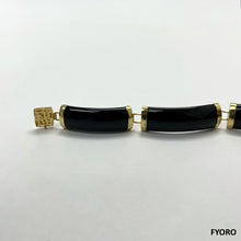 Load image into Gallery viewer, Tai Fu Fuku Fortune Yat Onyx Bracelet (with 14K Gold)