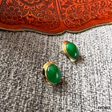 Load image into Gallery viewer, Qīng Zhong Jade Earrings (with 14K Gold)
