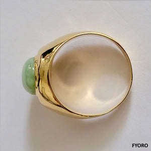Anyang Royal Spring Jade Ring (with 14K Gold)