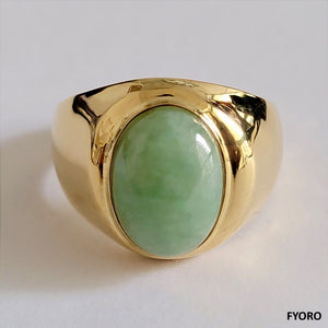 Anyang Tai Royal Spring Jade Ring (with 14K Gold)