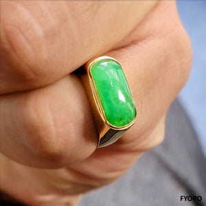 Nanjing Royal Jade Ring (with 14K Yellow Gold)