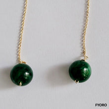 Load image into Gallery viewer, Dangling Deep Burmese Jade Earrings (with 14K Gold)