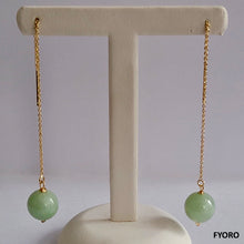 Load image into Gallery viewer, Dangling Spring Burmese Jade Earrings (with 14K Gold)