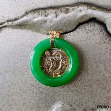 Load image into Gallery viewer, Lantau Jade Dragon Pendant (with 14K Gold)