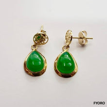 Load image into Gallery viewer, Fu Fuku Fortune Jade Earrings (with 14K Gold)