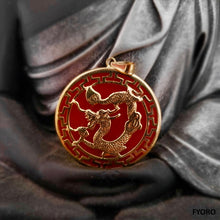 Load image into Gallery viewer, Kowloon Hong Jade Dragon Pendant (with 14K Gold)
