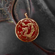 Load image into Gallery viewer, Kowloon Hong Jade Dragon Pendant (with 14K Gold)
