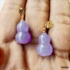 (Purple) Vase of Shakya Earrings (with 14K Gold)
