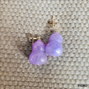 (Purple) Vase of Shakya Earrings (with 14K Gold)