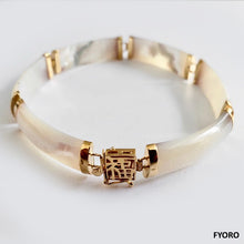 Load image into Gallery viewer, Fu Fuku Fortune Yat White MOP Bracelet (with 14K Gold)