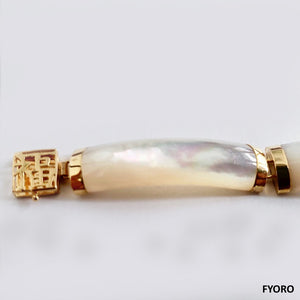 Fu Fuku Fortune Yat White MOP Bracelet (with 14K Gold)